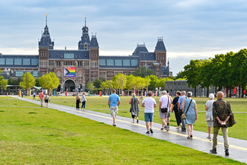 Museum visitors on a guided tour